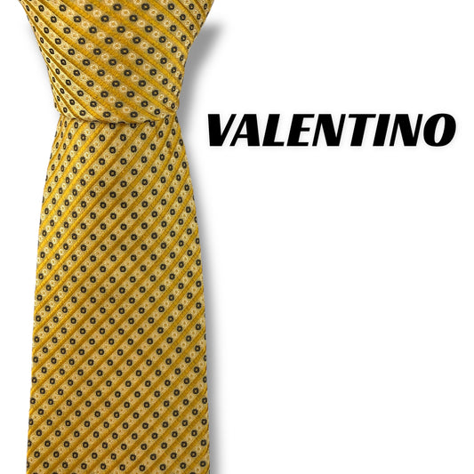【7895】美品！ヴァレンティノ　ネクタイ　イエロー、ゴールド系