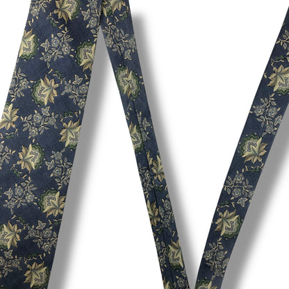 【7902】良品！サンローラン　ネクタイ　ライトブルー系　花柄