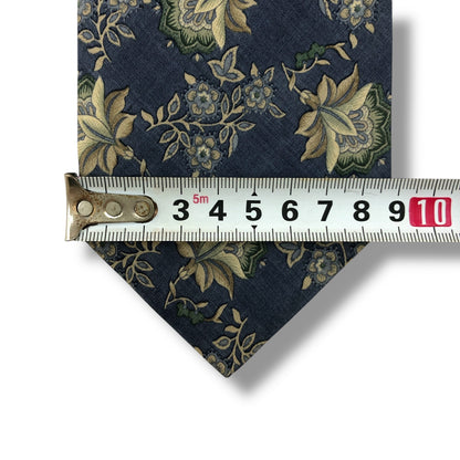 【7902】良品！サンローラン　ネクタイ　ライトブルー系　花柄