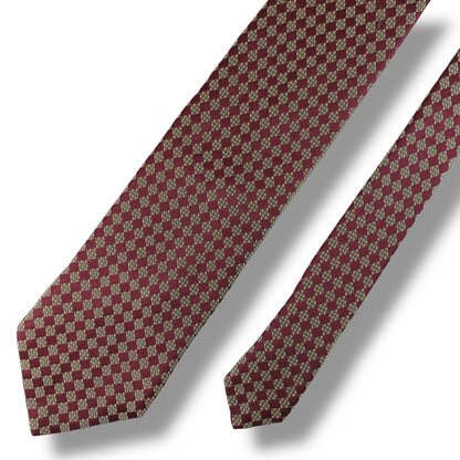 【7906】良品！アルマーニ　ネクタイ　ボルドー系