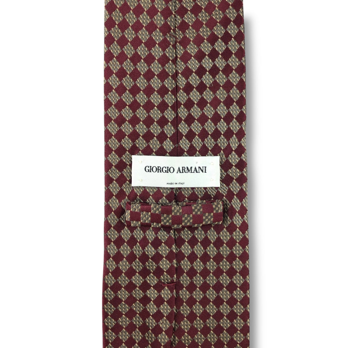 【7906】良品！アルマーニ　ネクタイ　ボルドー系