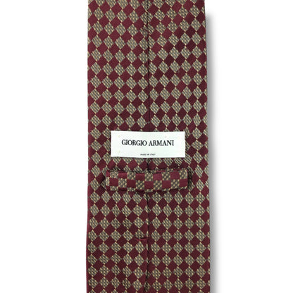 【7906】良品！アルマーニ　ネクタイ　ボルドー系