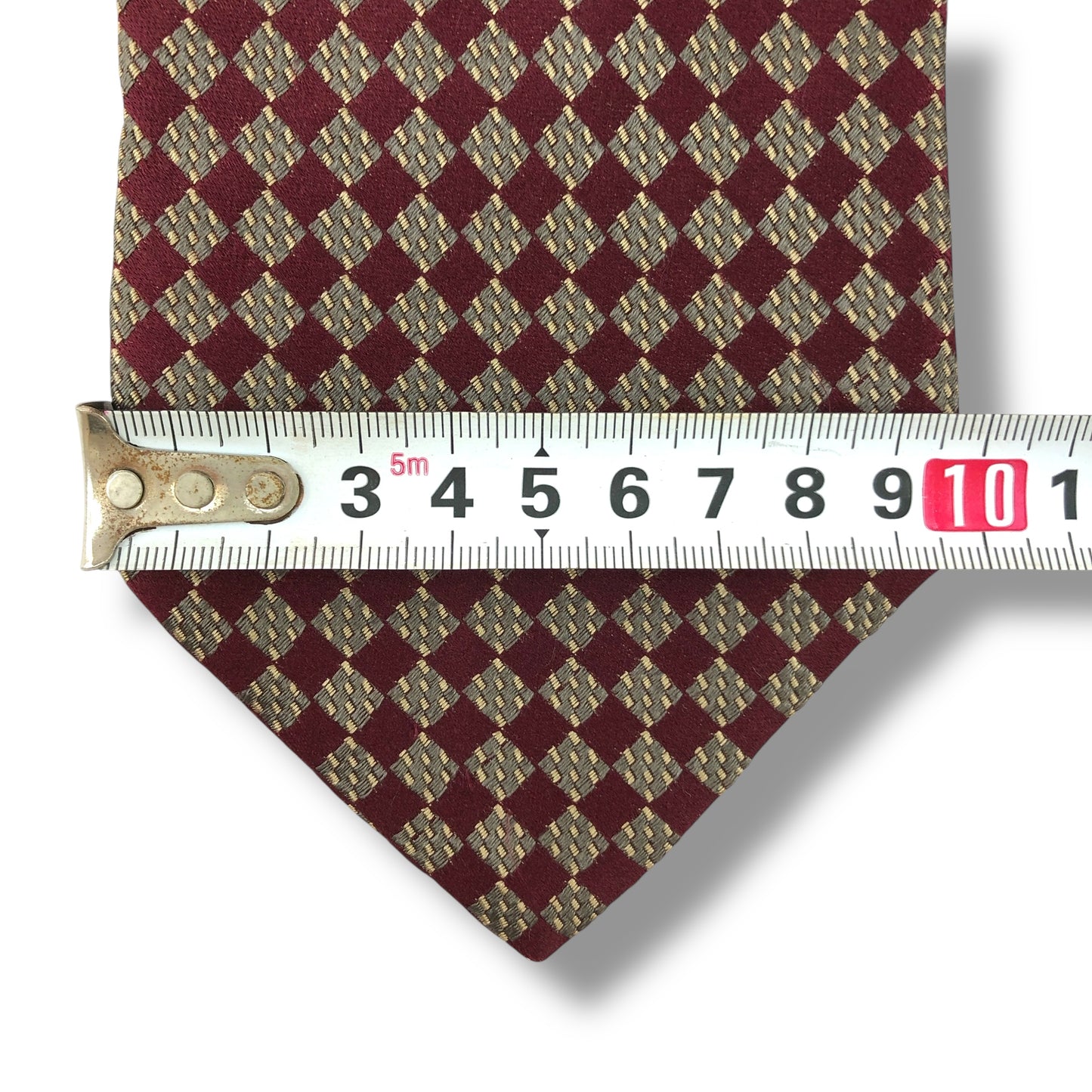 【7906】良品！アルマーニ　ネクタイ　ボルドー系