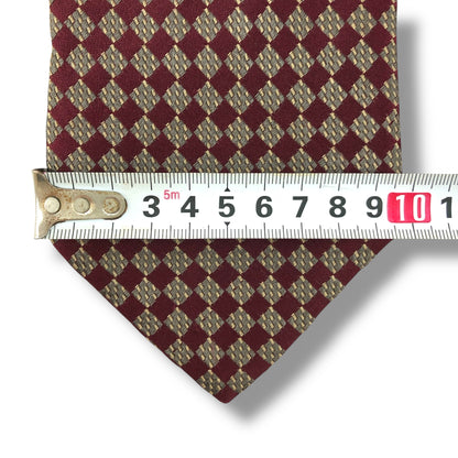 【7906】良品！アルマーニ　ネクタイ　ボルドー系