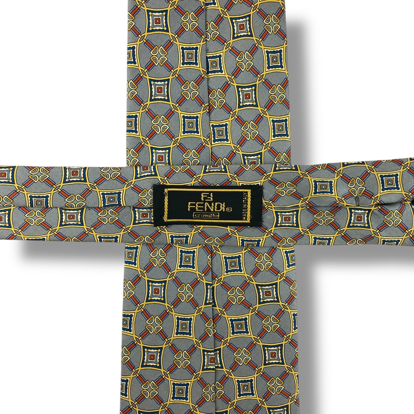 【7907】良品！フェンディ　ネクタイ　グレー系