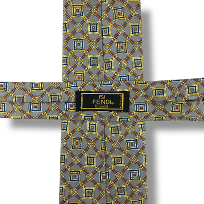 【7907】良品！フェンディ　ネクタイ　グレー系