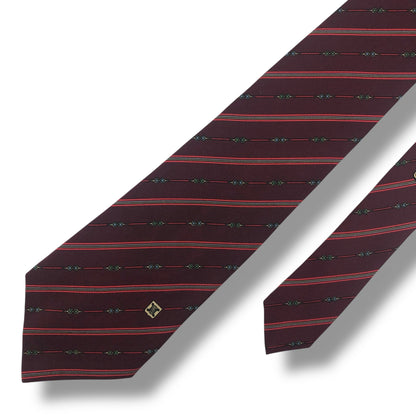 【7913】良品！セリーヌ　ネクタイ　ボルドー系