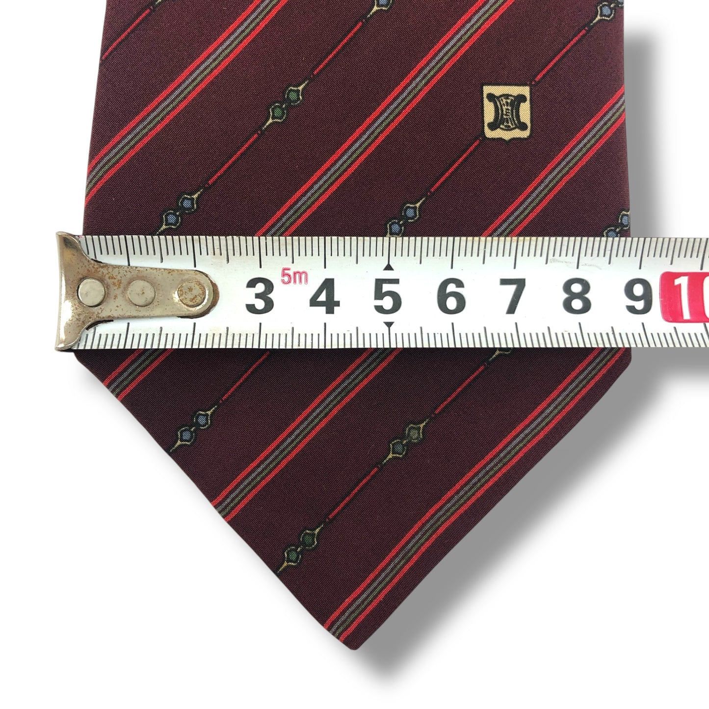 【7913】良品！セリーヌ　ネクタイ　ボルドー系