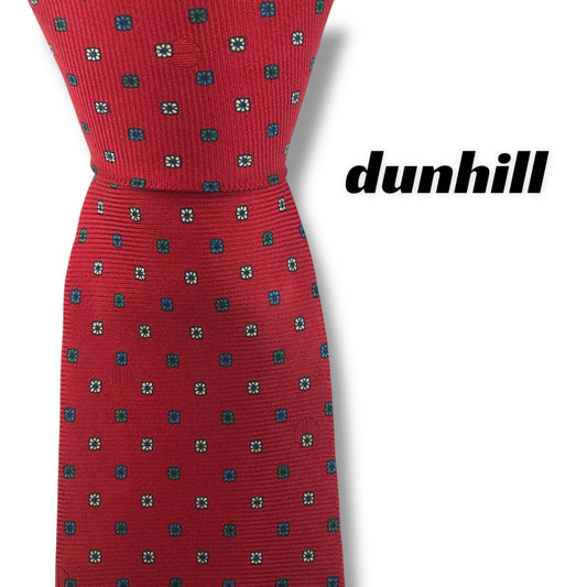 【7916】美品ー良品！ダンヒル　ネクタイ　レッド系