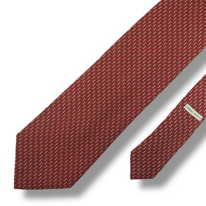 【7918】良品！アルマーニ　ネクタイ　レッド系
