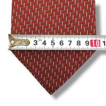 【7918】良品！アルマーニ　ネクタイ　レッド系