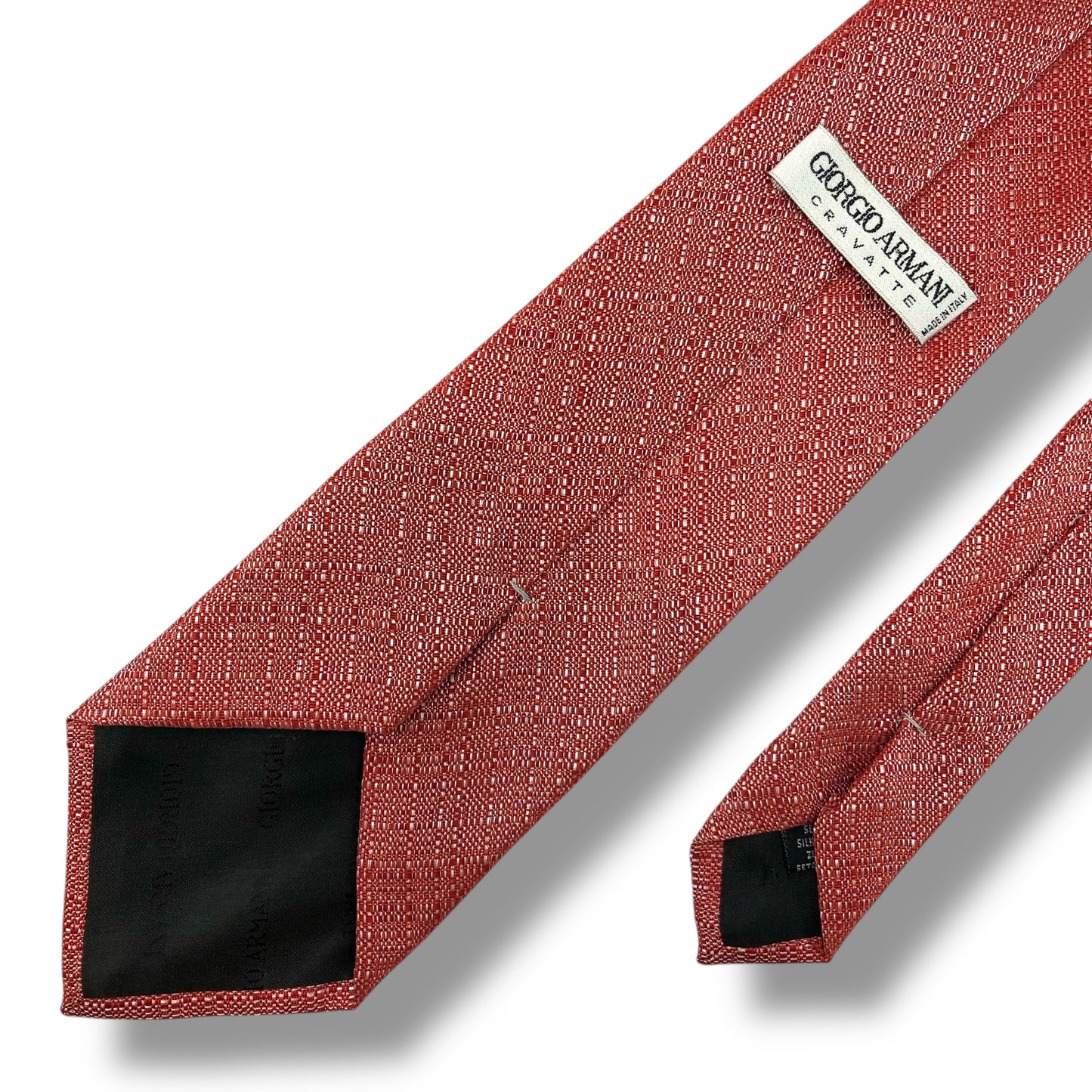 【7923】美品！ジョルジオアルマーニ　ネクタイ　レッド系