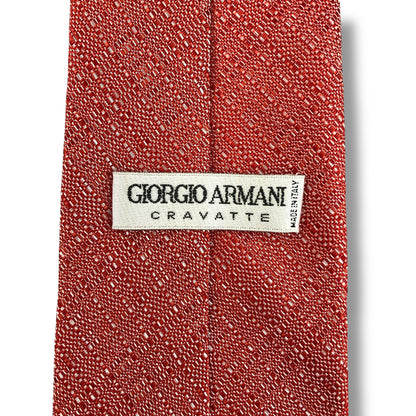 【7923】美品！ジョルジオアルマーニ　ネクタイ　レッド系
