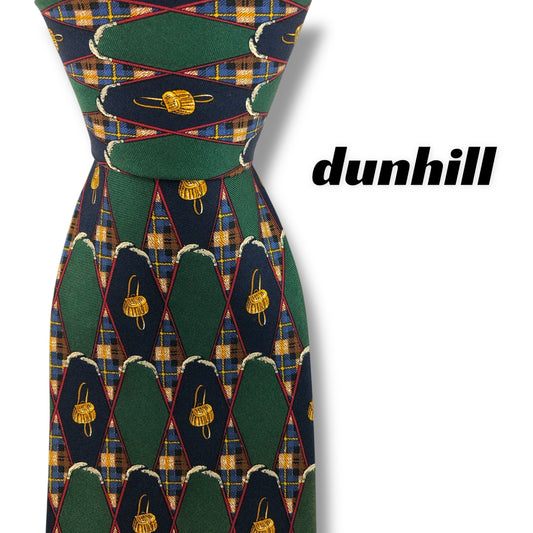 【7925】良品ー可品！ダンヒル　ネクタイ　グリーン系