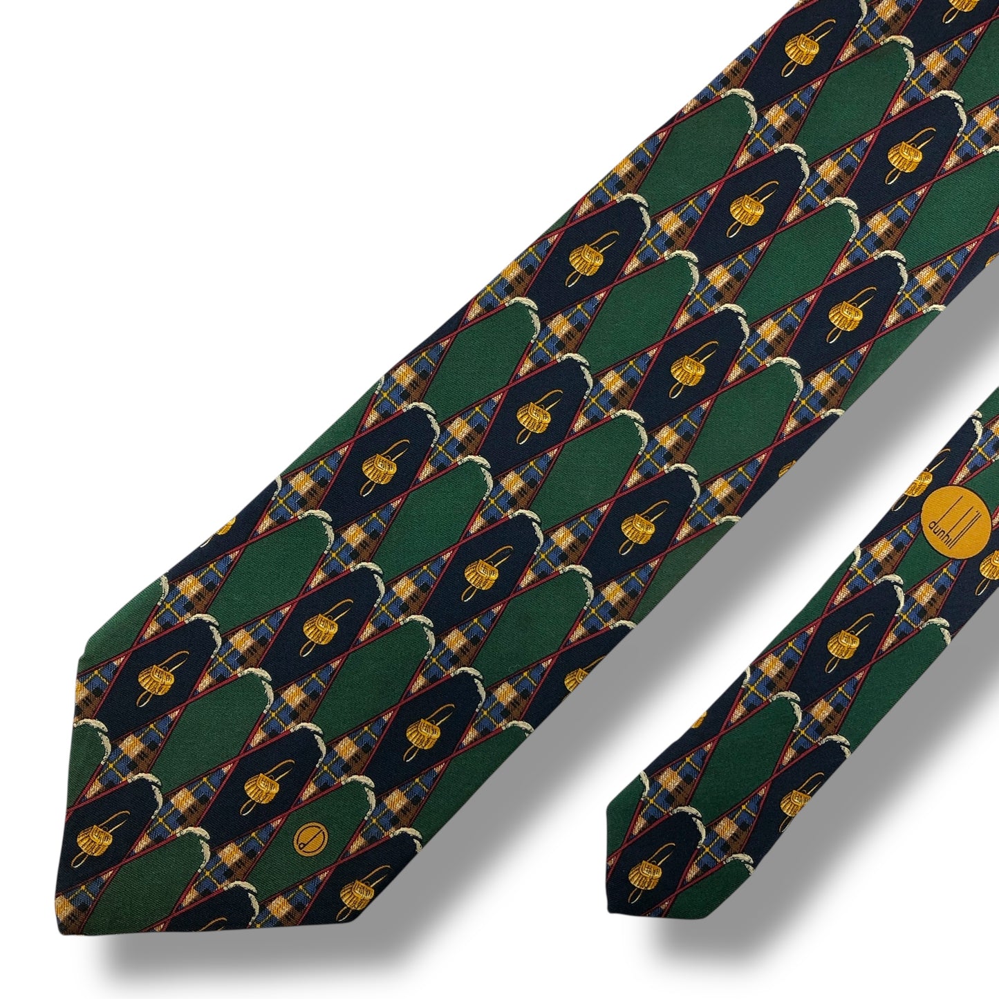 【7925】良品ー可品！ダンヒル　ネクタイ　グリーン系