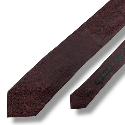 【7928】美品！エルメネジルドゼニア　ネクタイ　ボルドー系