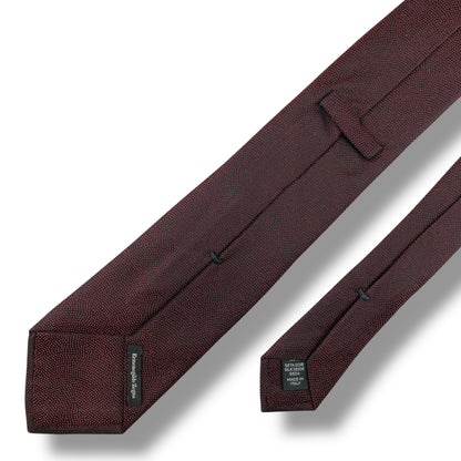 【7928】美品！エルメネジルドゼニア　ネクタイ　ボルドー系