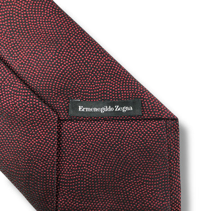 【7928】美品！エルメネジルドゼニア　ネクタイ　ボルドー系
