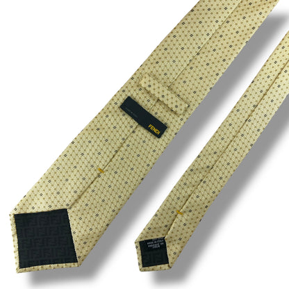 【7939】美品！フェンディ　ネクタイ　ゴールド系　FF柄