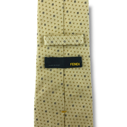 【7939】美品！フェンディ　ネクタイ　ゴールド系　FF柄