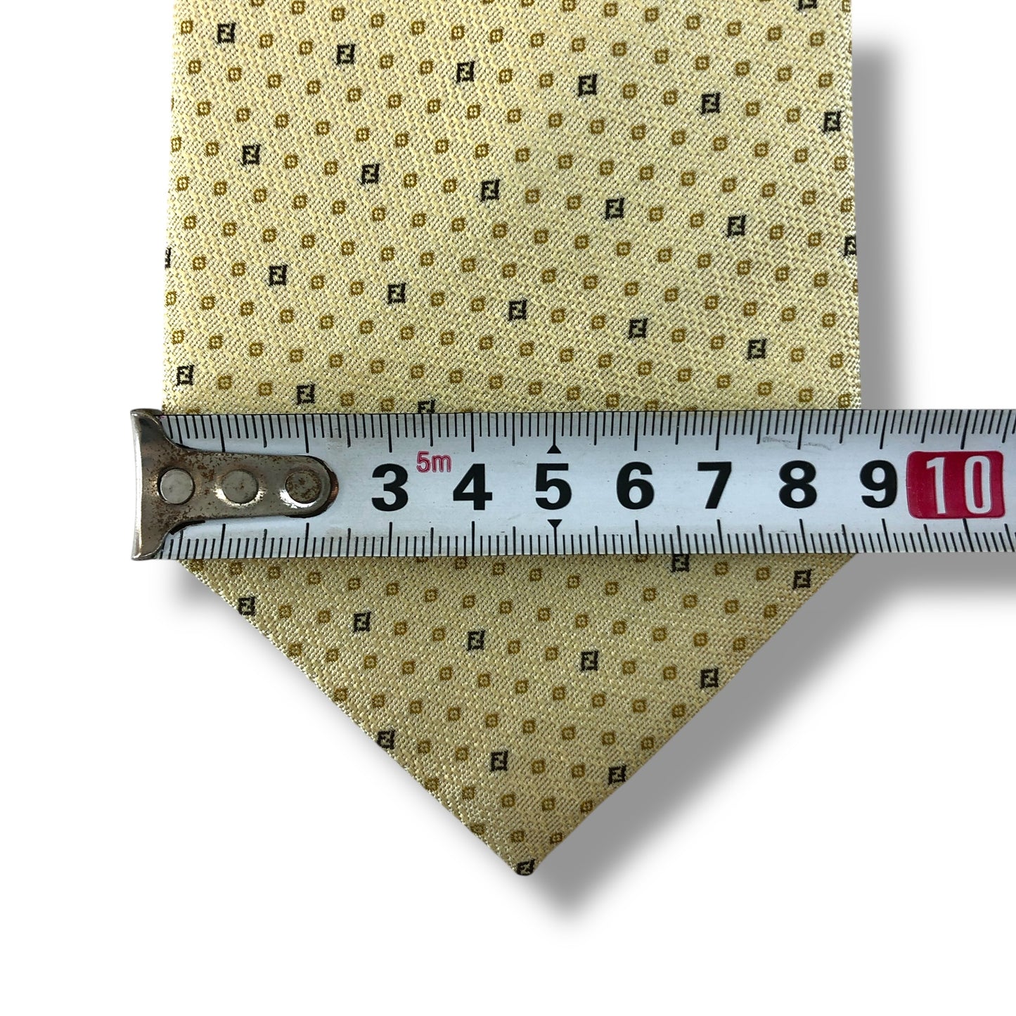 【7939】美品！フェンディ　ネクタイ　ゴールド系　FF柄