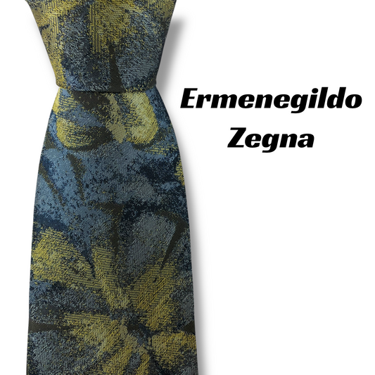 【7947】良品！エルメネジルドゼニア　ネクタイ　水色系