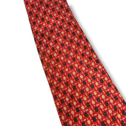 【8719】良品！シャネル　ネクタイ　レッド系　ドット柄