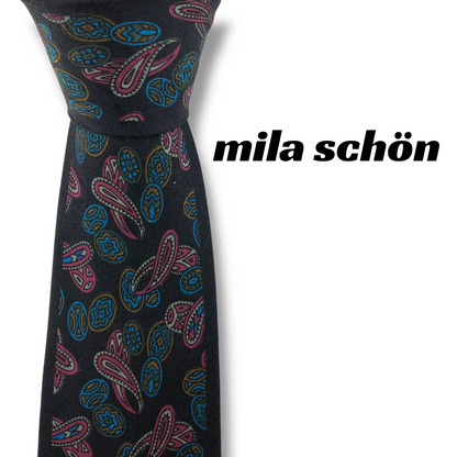 【7960】良品！ミラショーン　ネクタイ　ブラック系