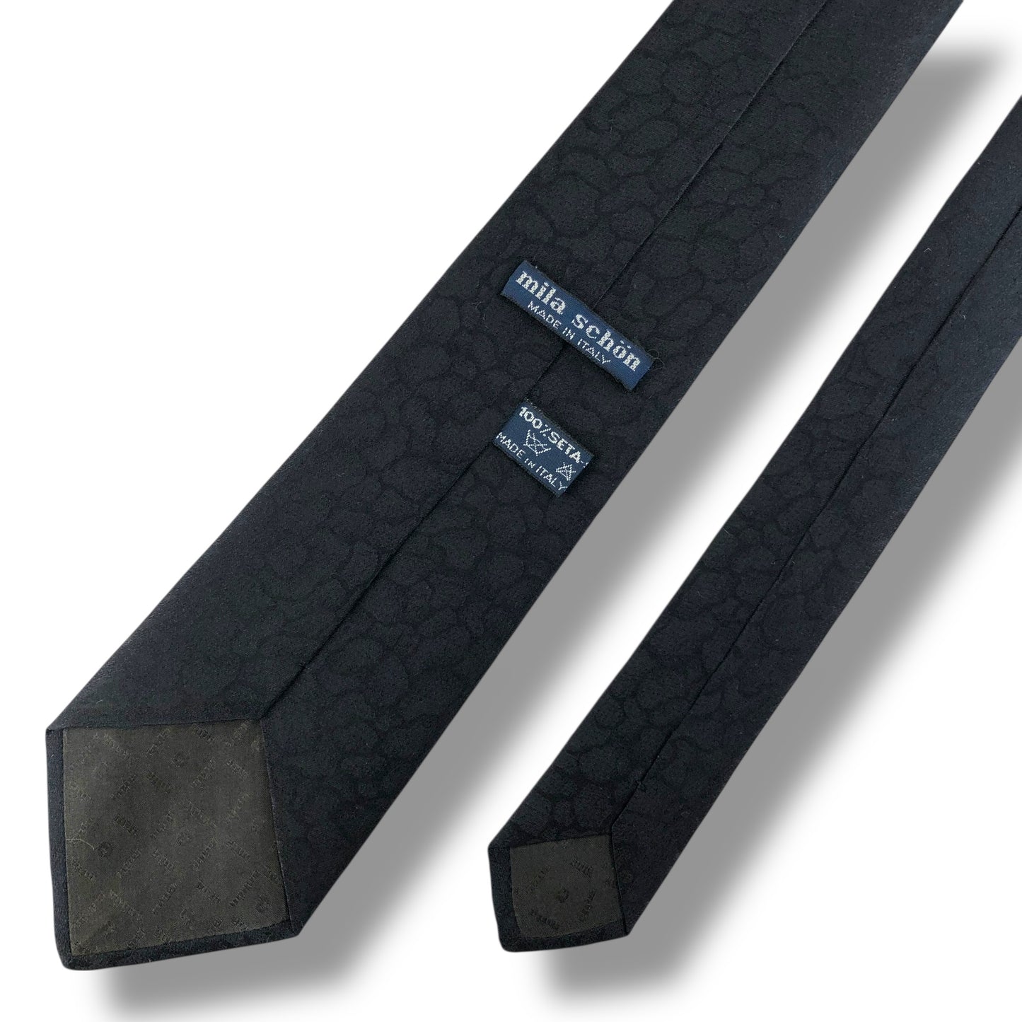 【7960】良品！ミラショーン　ネクタイ　ブラック系