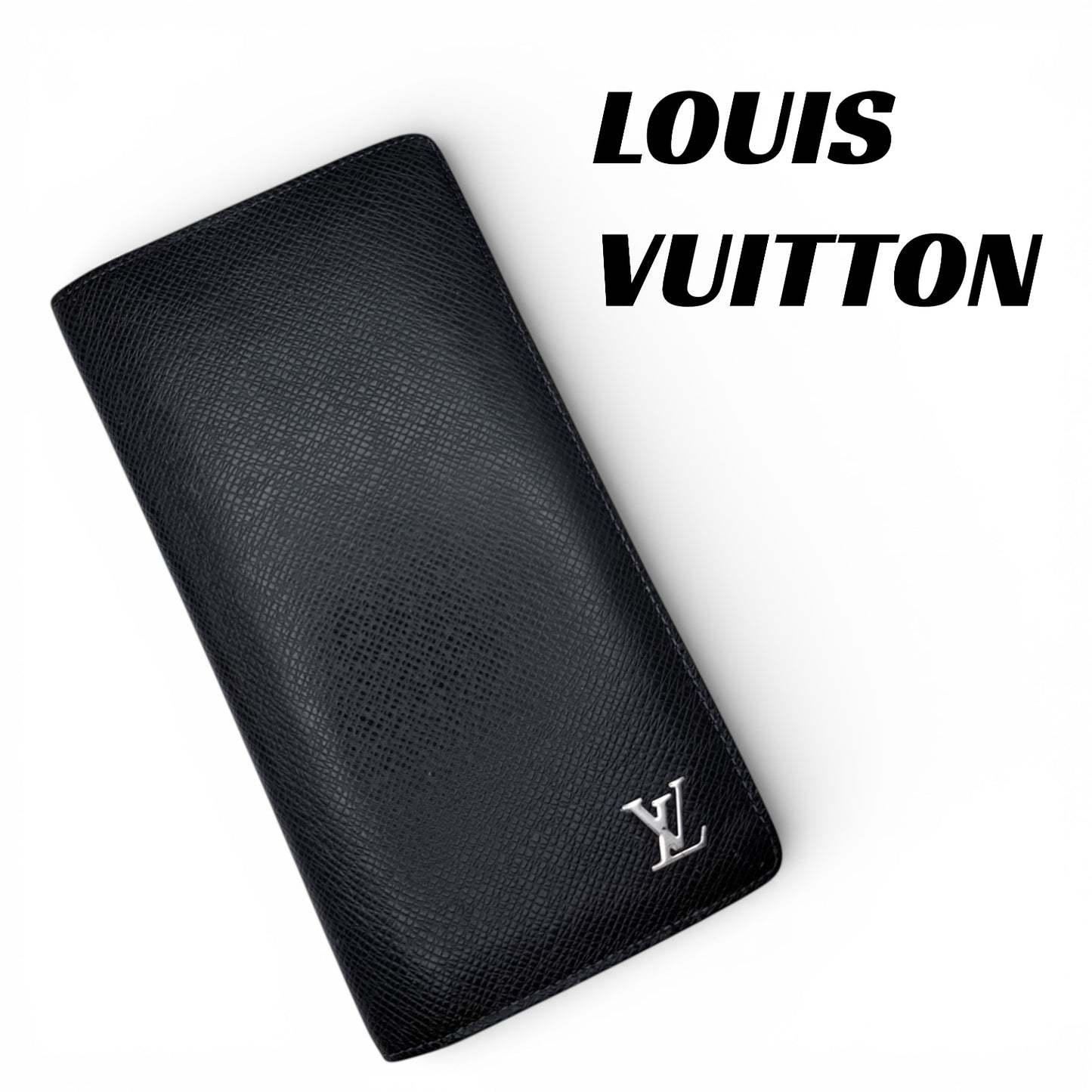 【美品】ルヴィトン　長財布　タイガ　ブラザ　LV金具　ネイビー系