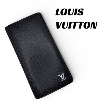 【美品】ルヴィトン　長財布　タイガ　ブラザ　LV金具　ネイビー系