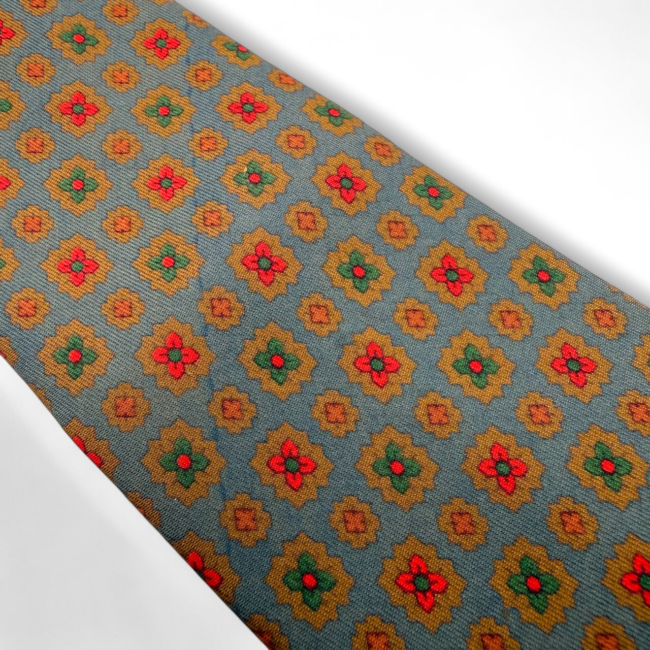 【7585】良品！バーバリー　ネクタイ　グレー系　花柄