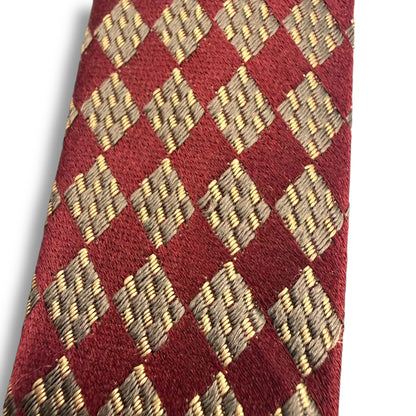 【7906】良品！アルマーニ　ネクタイ　ボルドー系