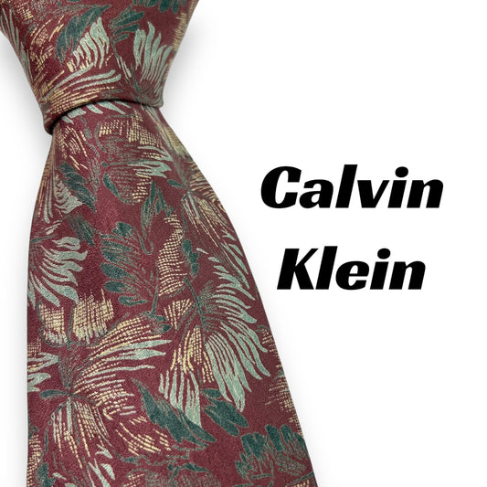 [6116] Beautiful item! Calvin Klein tie in light wine red 