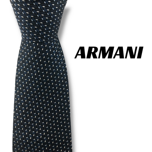 【8006】美品！アルマーニ　ネクタイ　ダークネイビー系