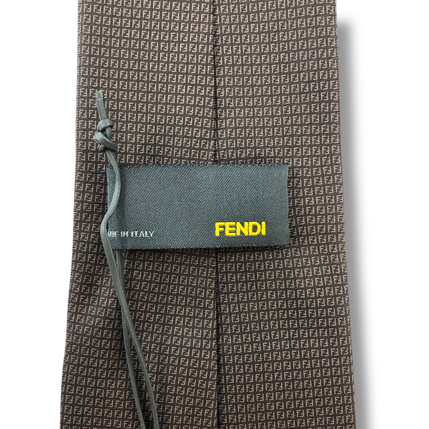 【8129】未使用保管品！フェンディ　ネクタイ　ダークブラウン系　FF柄