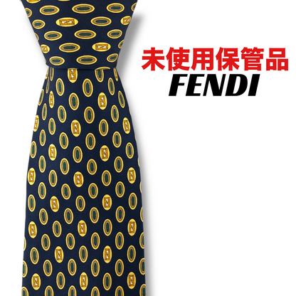 【8134】未使用保管品　フェンディ　ネクタイ　ダークネイビー系