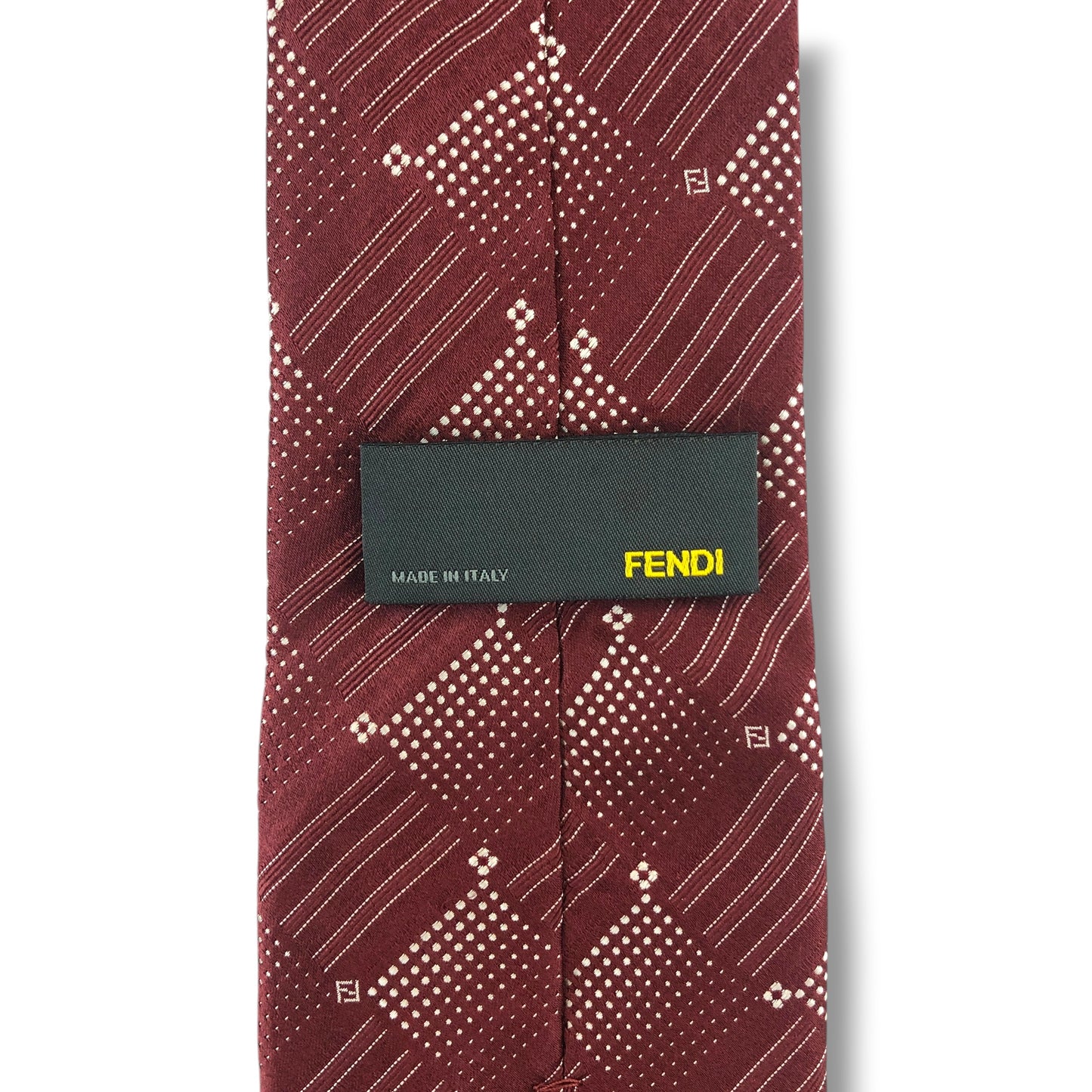 【8247】美品！フェンディ　ネクタイ　レッド系　FF柄