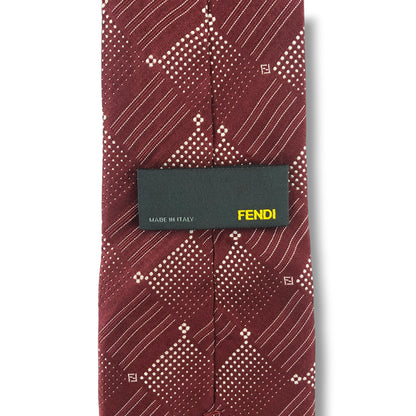 【8247】美品！フェンディ　ネクタイ　レッド系　FF柄