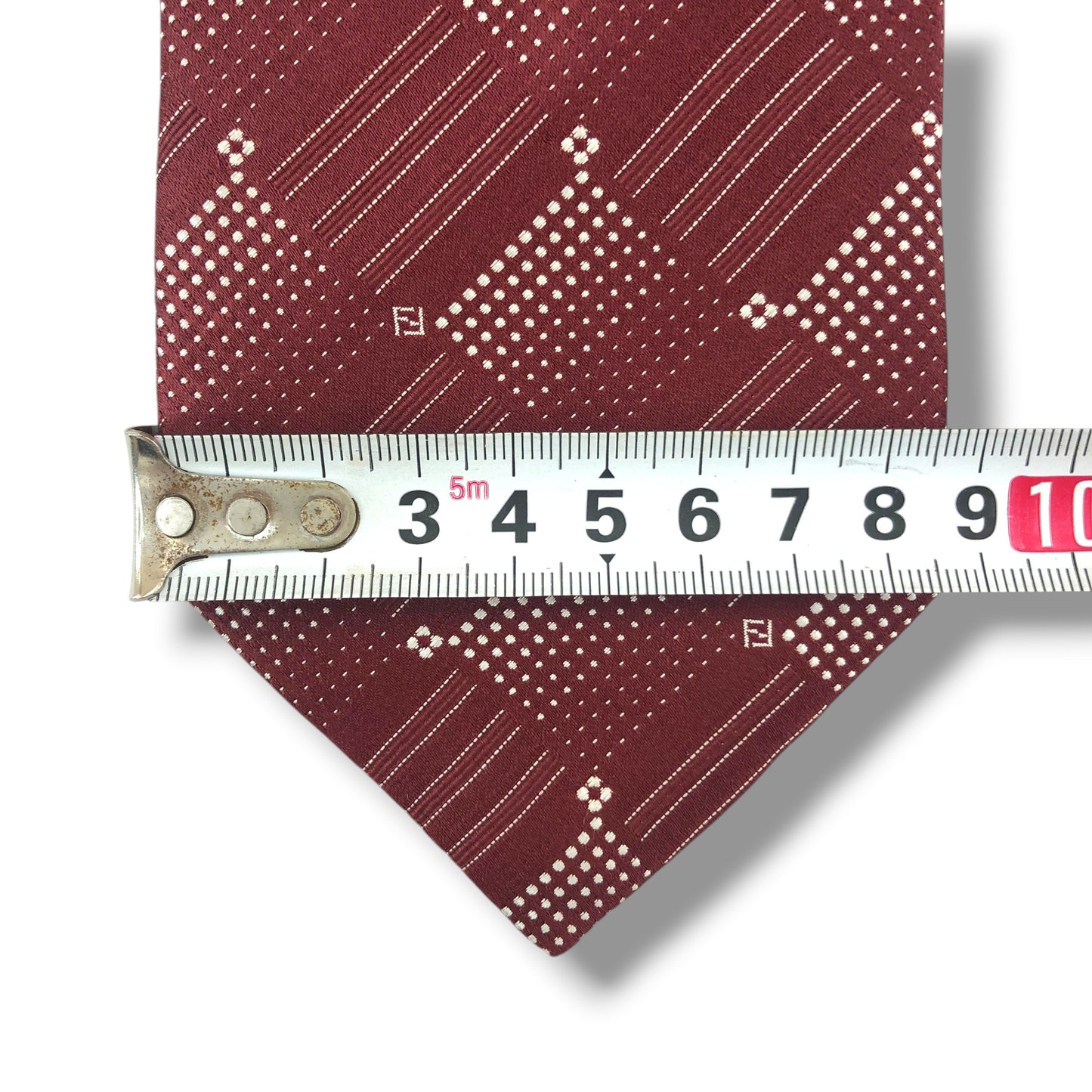 【8247】美品！フェンディ　ネクタイ　レッド系　FF柄