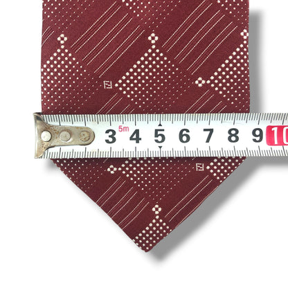 【8247】美品！フェンディ　ネクタイ　レッド系　FF柄