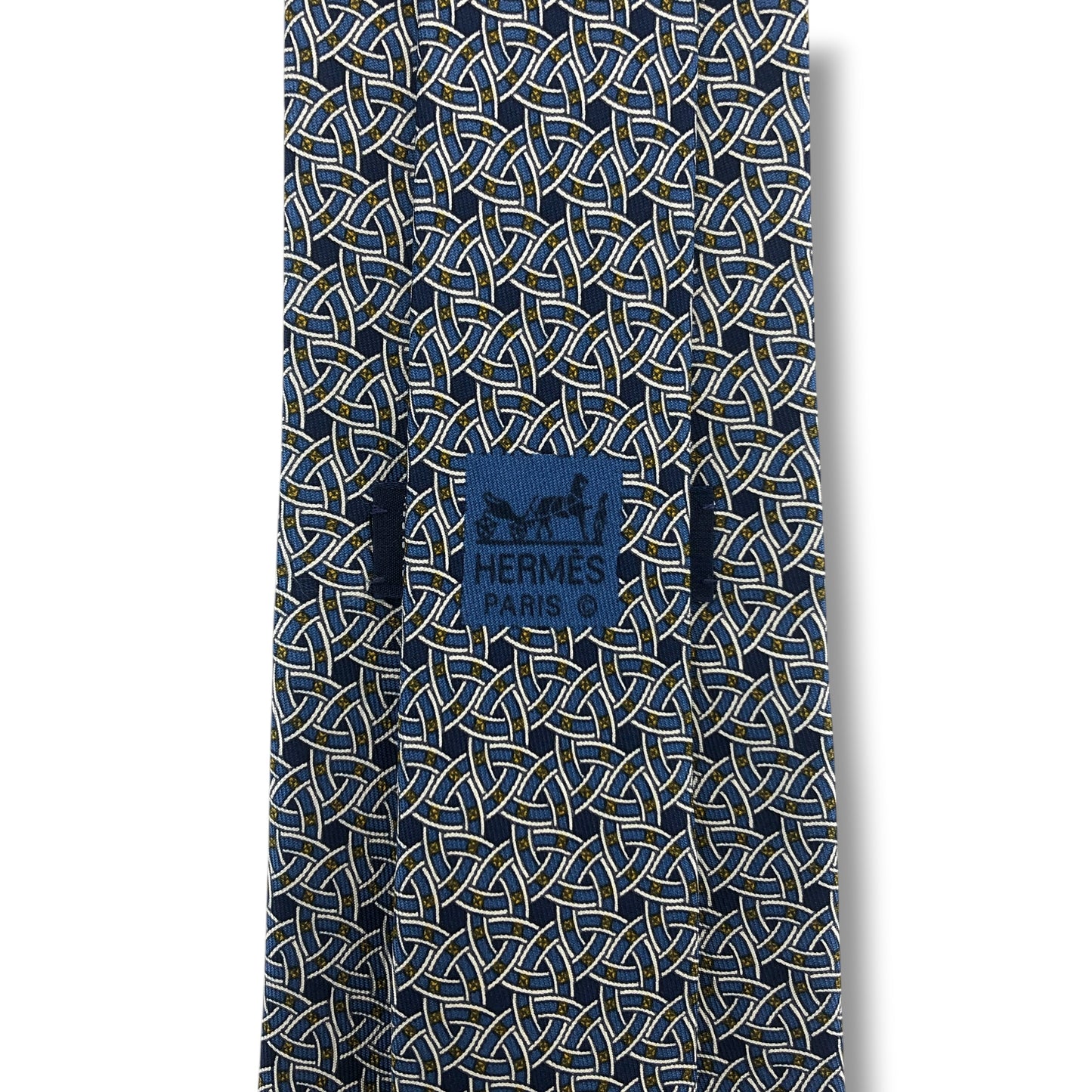 【8256】美品！エルメス　ネクタイ　ネイビー系