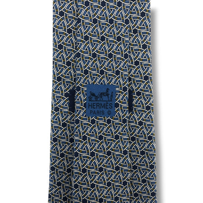 【8256】美品！エルメス　ネクタイ　ネイビー系