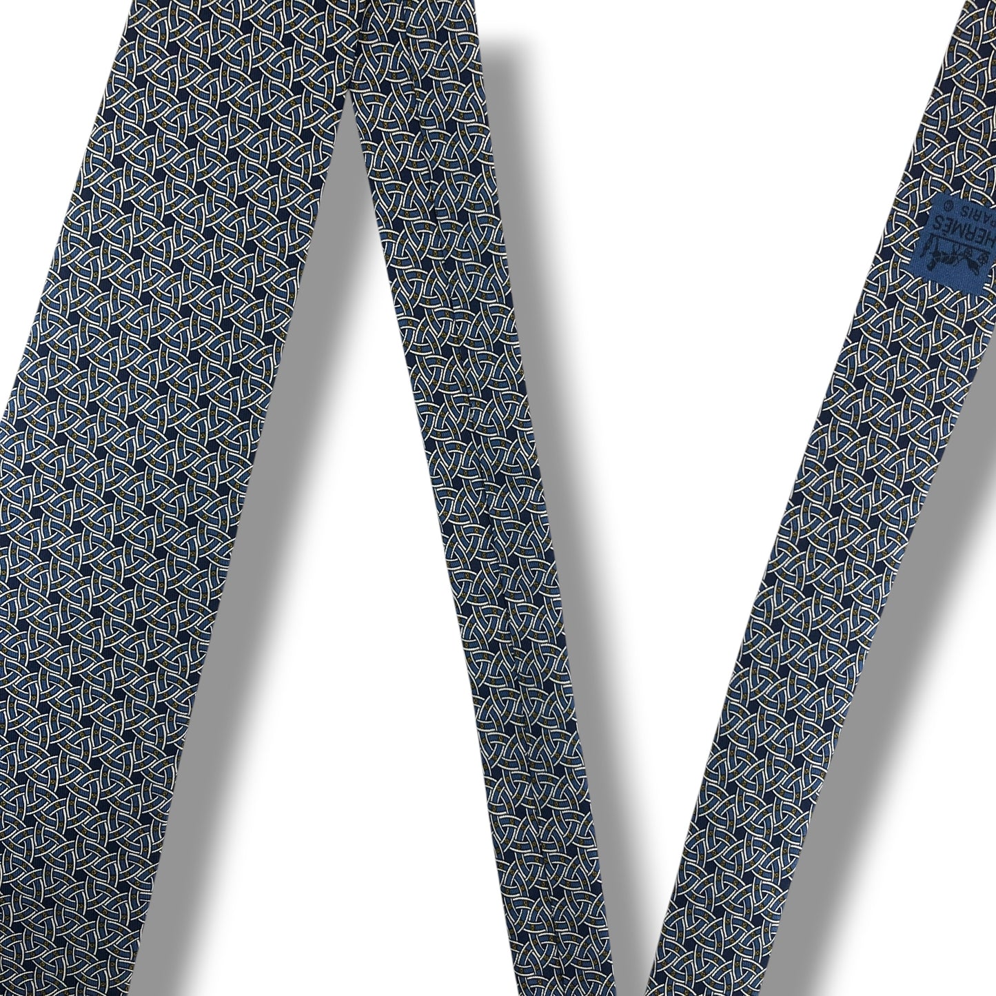 【8256】美品！エルメス　ネクタイ　ネイビー系