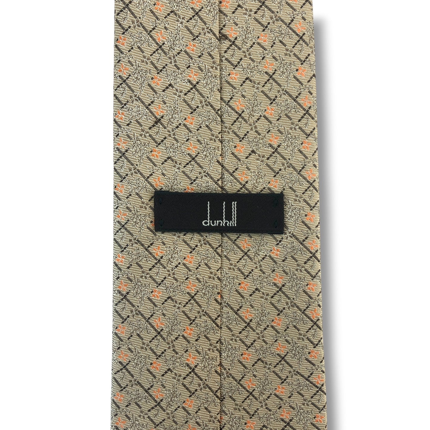 【8265】美品！ダンヒル　ネクタイ　ゴールド・黄土色系