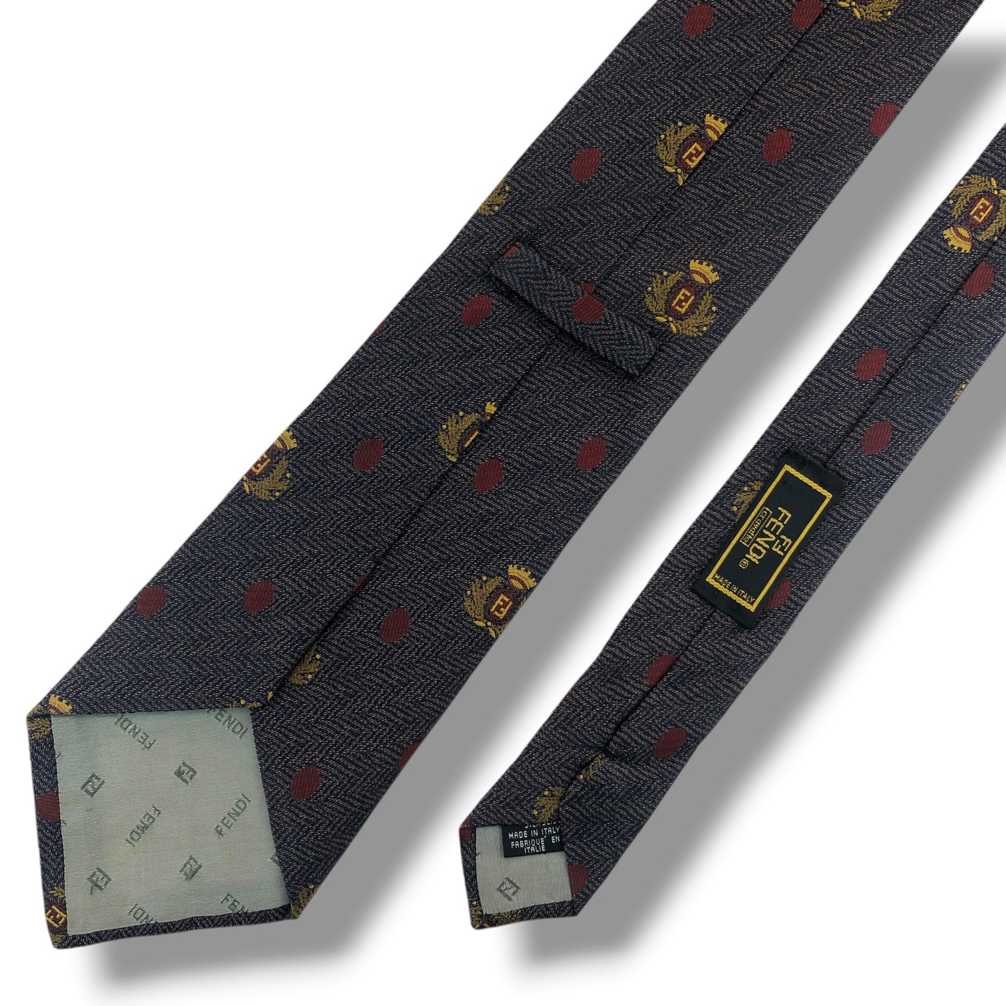 【8288】良品！フェンディ　ネクタイ　ブラウン系　FF柄