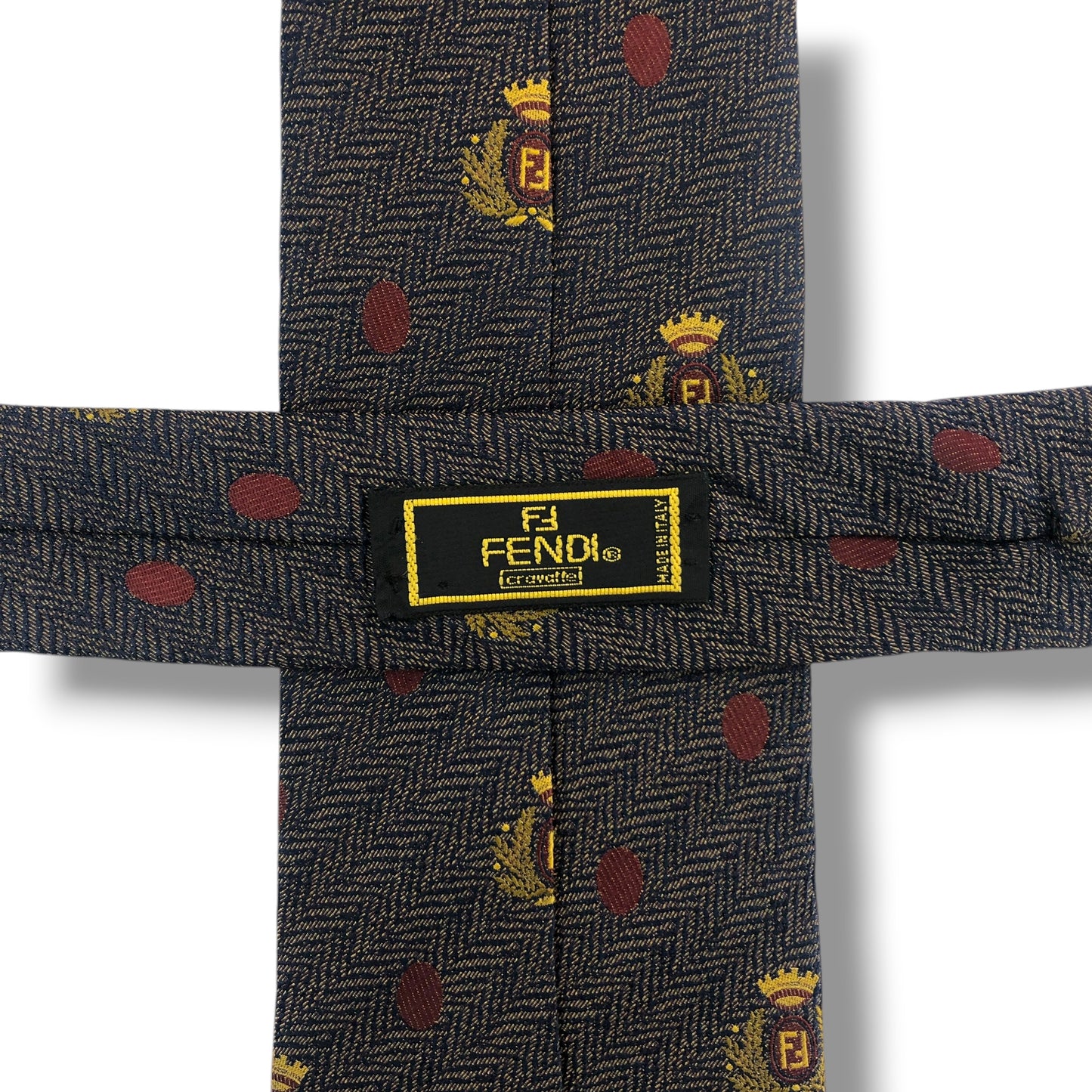【8288】良品！フェンディ　ネクタイ　ブラウン系　FF柄