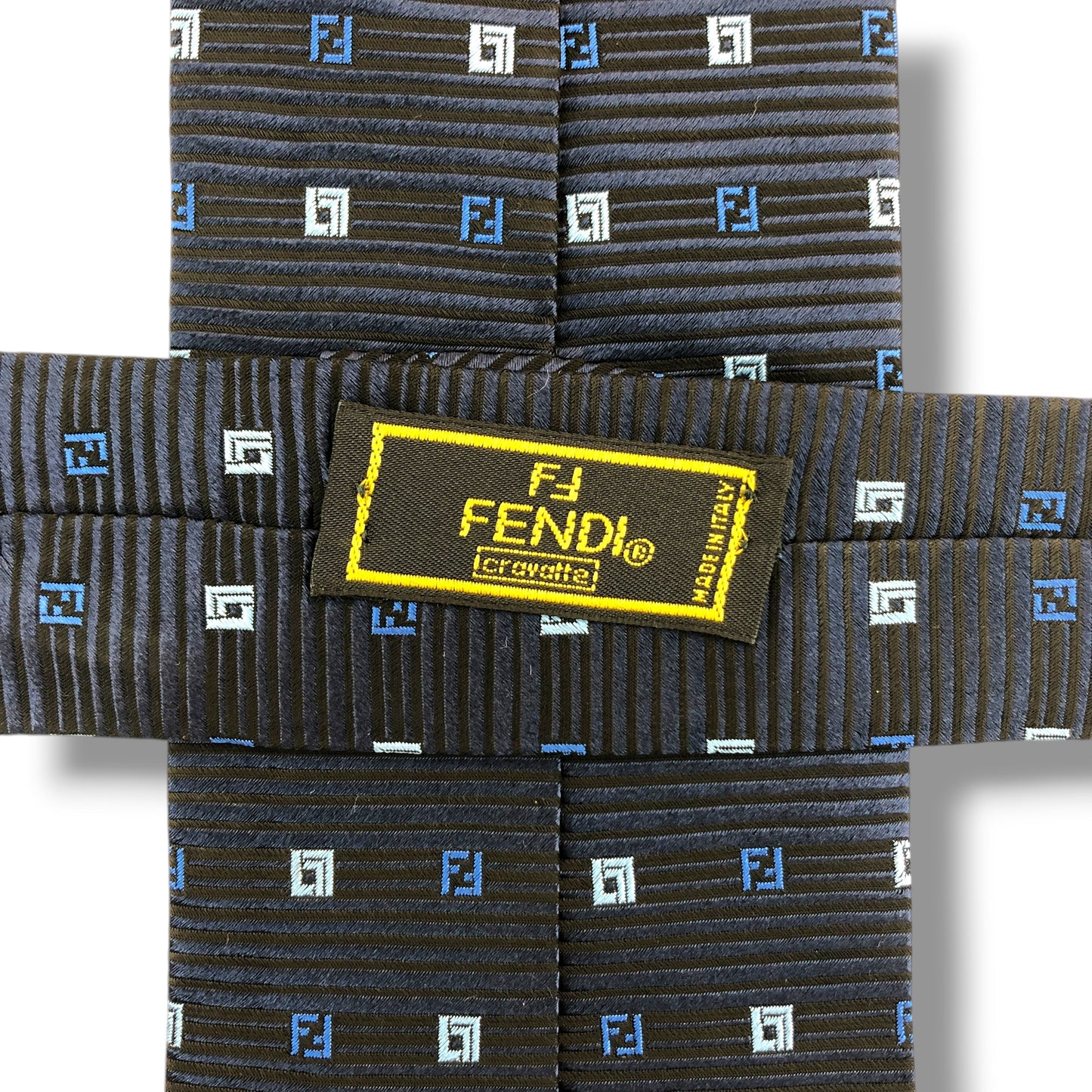 【8297】美品！フェンディ　ネクタイ　ブルー系