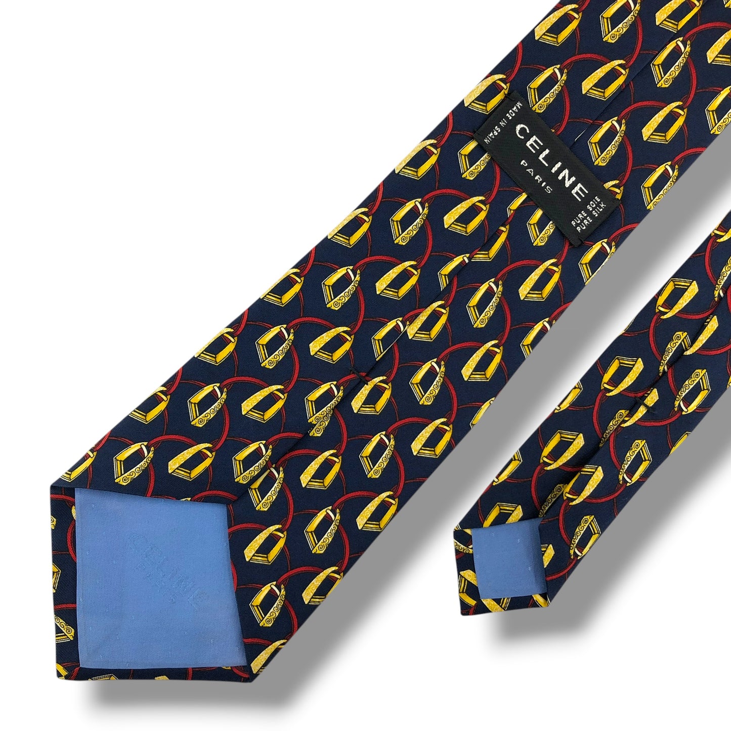 【8307】美品！セリーヌ　ネクタイ　ネイビー系