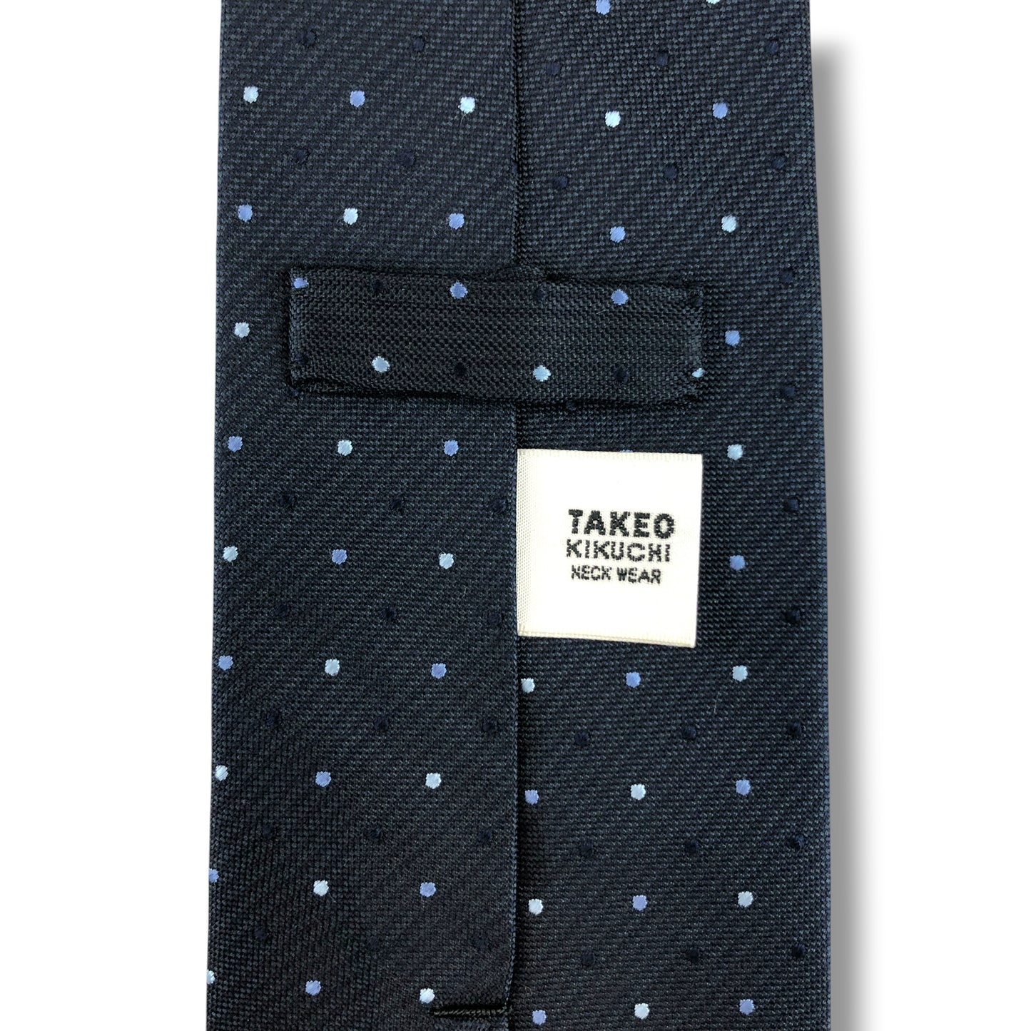 【8336】美品！タケオキクチ　ネクタイ　ネイビー系　ドット柄